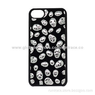 Back cover for iPhone 5C, made of genuine leather, raw head pattern